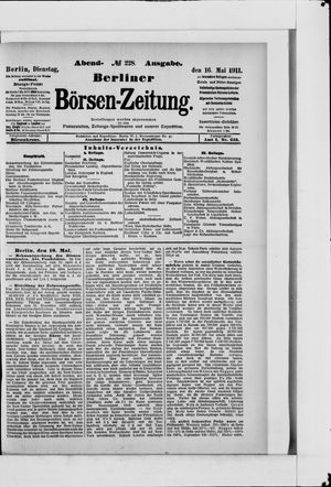 Berliner Börsen-Zeitung vom 16.05.1911