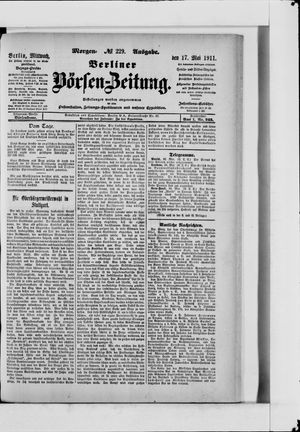 Berliner Börsen-Zeitung vom 17.05.1911