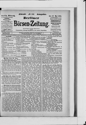 Berliner Börsen-Zeitung vom 17.05.1911