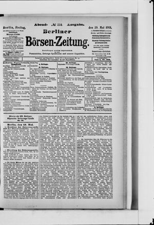 Berliner Börsen-Zeitung vom 19.05.1911