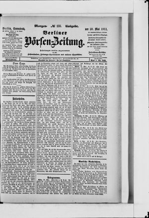 Berliner Börsen-Zeitung vom 20.05.1911
