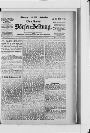 Berliner Börsen-Zeitung vom 23.05.1911