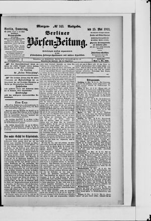 Berliner Börsen-Zeitung vom 25.05.1911