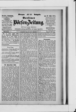 Berliner Börsen-Zeitung vom 27.05.1911