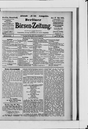Berliner Börsen-Zeitung vom 27.05.1911
