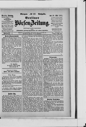 Berliner Börsen-Zeitung vom 28.05.1911