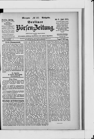 Berliner Börsen-Zeitung vom 09.06.1911