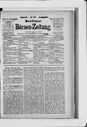 Berliner Börsen-Zeitung vom 10.06.1911