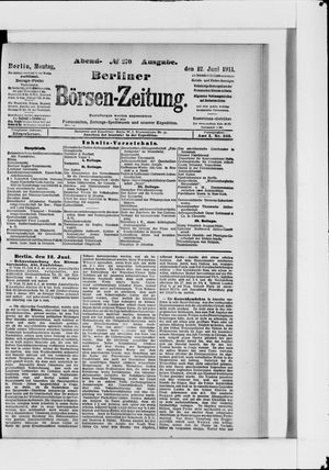 Berliner Börsen-Zeitung vom 12.06.1911