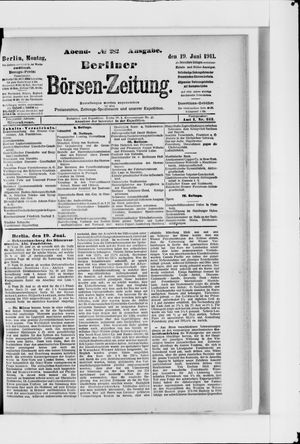 Berliner Börsen-Zeitung vom 19.06.1911