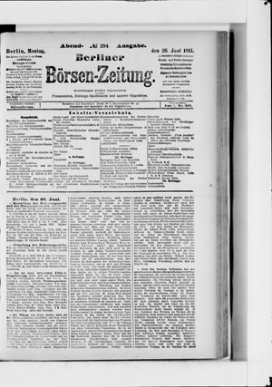 Berliner Börsen-Zeitung vom 26.06.1911