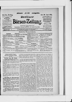 Berliner Börsen-Zeitung vom 30.06.1911