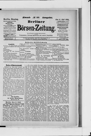 Berliner Börsen-Zeitung vom 04.07.1911