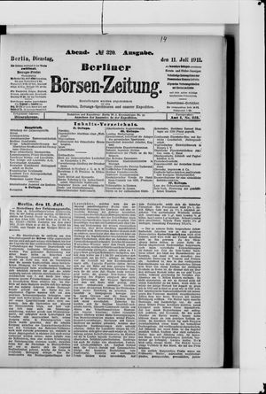 Berliner Börsen-Zeitung vom 11.07.1911