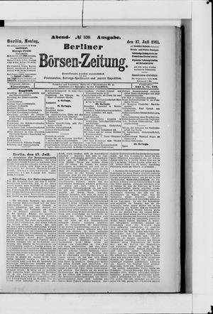 Berliner Börsen-Zeitung vom 17.07.1911