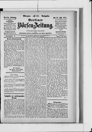 Berliner Börsen-Zeitung vom 18.07.1911