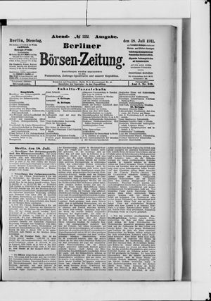 Berliner Börsen-Zeitung vom 18.07.1911