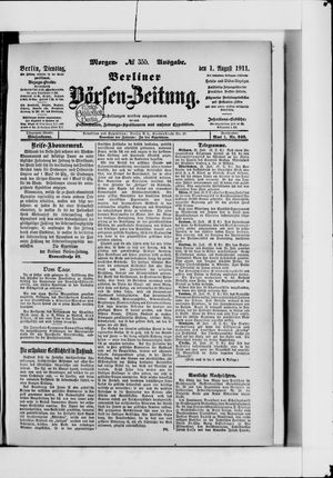 Berliner Börsen-Zeitung vom 01.08.1911