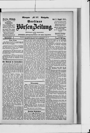 Berliner Börsen-Zeitung vom 02.08.1911