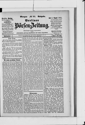 Berliner Börsen-Zeitung vom 04.08.1911