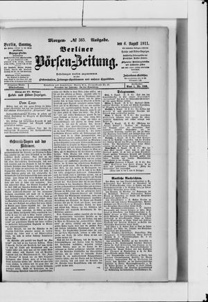 Berliner Börsen-Zeitung vom 06.08.1911