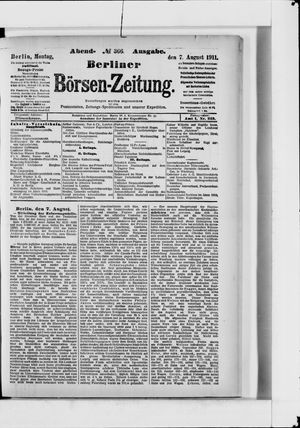 Berliner Börsen-Zeitung vom 07.08.1911