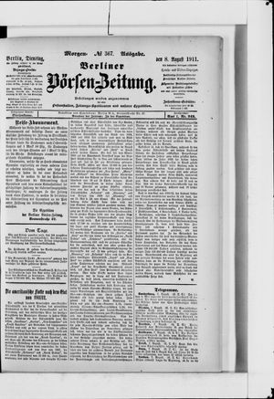 Berliner Börsen-Zeitung vom 08.08.1911