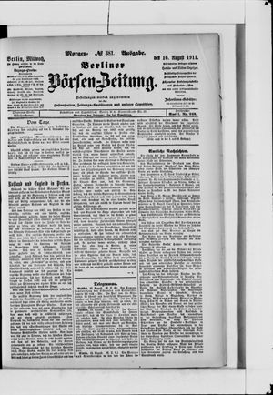 Berliner Börsen-Zeitung vom 16.08.1911