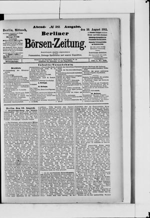 Berliner Börsen-Zeitung vom 16.08.1911
