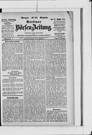 Berliner Börsen-Zeitung vom 17.08.1911