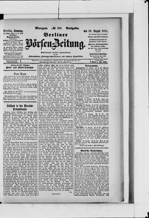 Berliner Börsen-Zeitung vom 20.08.1911
