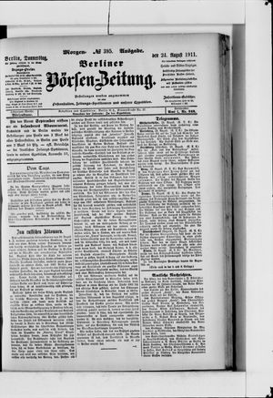 Berliner Börsen-Zeitung vom 24.08.1911