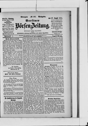 Berliner Börsen-Zeitung vom 27.08.1911