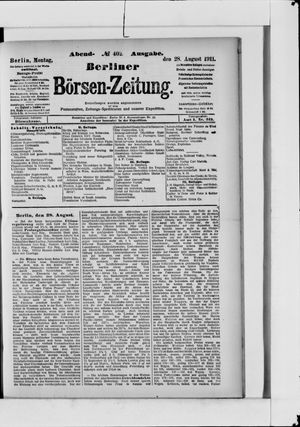 Berliner Börsen-Zeitung vom 28.08.1911