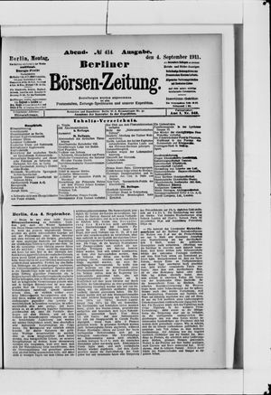 Berliner Börsen-Zeitung vom 04.09.1911