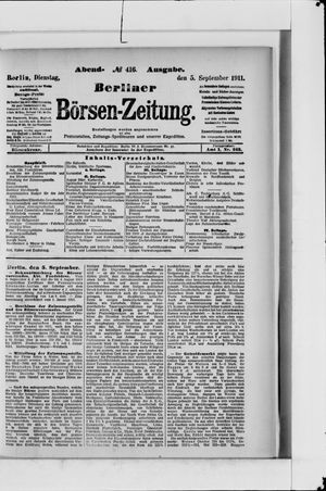 Berliner Börsen-Zeitung on Sep 5, 1911