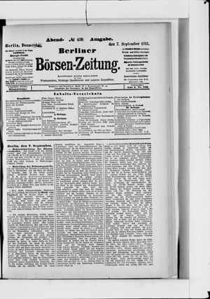 Berliner Börsen-Zeitung vom 07.09.1911