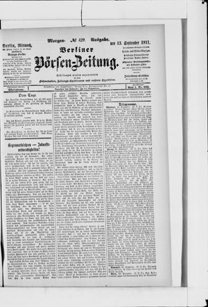 Berliner Börsen-Zeitung vom 13.09.1911