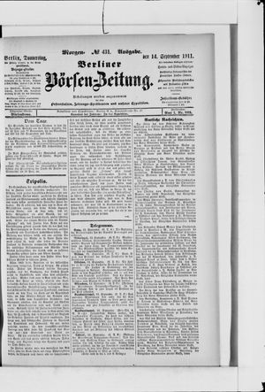 Berliner Börsen-Zeitung vom 14.09.1911