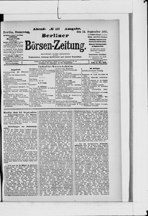 Berliner Börsen-Zeitung vom 14.09.1911