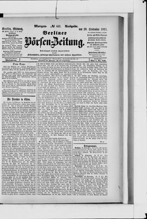 Berliner Börsen-Zeitung vom 20.09.1911