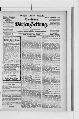 Berliner Börsen-Zeitung vom 23.09.1911