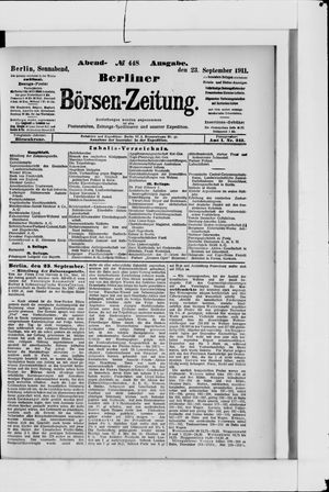 Berliner Börsen-Zeitung vom 23.09.1911