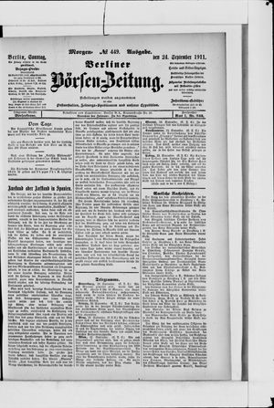 Berliner Börsen-Zeitung vom 24.09.1911