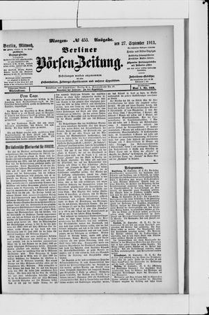 Berliner Börsen-Zeitung vom 27.09.1911