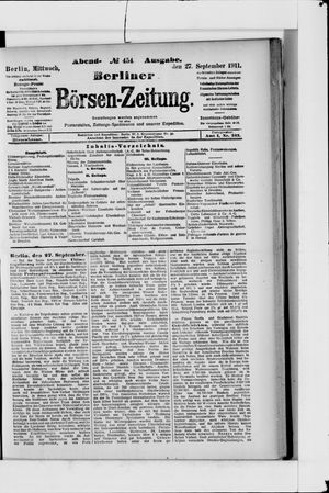Berliner Börsen-Zeitung vom 27.09.1911