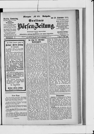 Berliner Börsen-Zeitung vom 28.09.1911