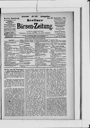 Berliner Börsen-Zeitung vom 30.09.1911