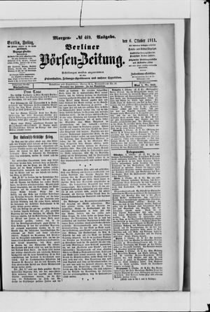 Berliner Börsen-Zeitung vom 06.10.1911