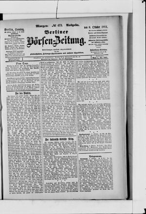 Berliner Börsen-Zeitung vom 08.10.1911